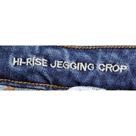 American Eagle High Rise Jegging Crop Ripped Distressed Jeans Size 00 Short - Picture 3 of 11